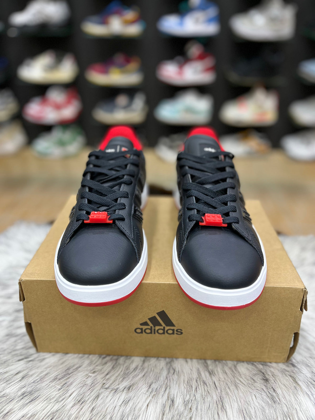 Black Adidas x Lego Grand Court sneakers