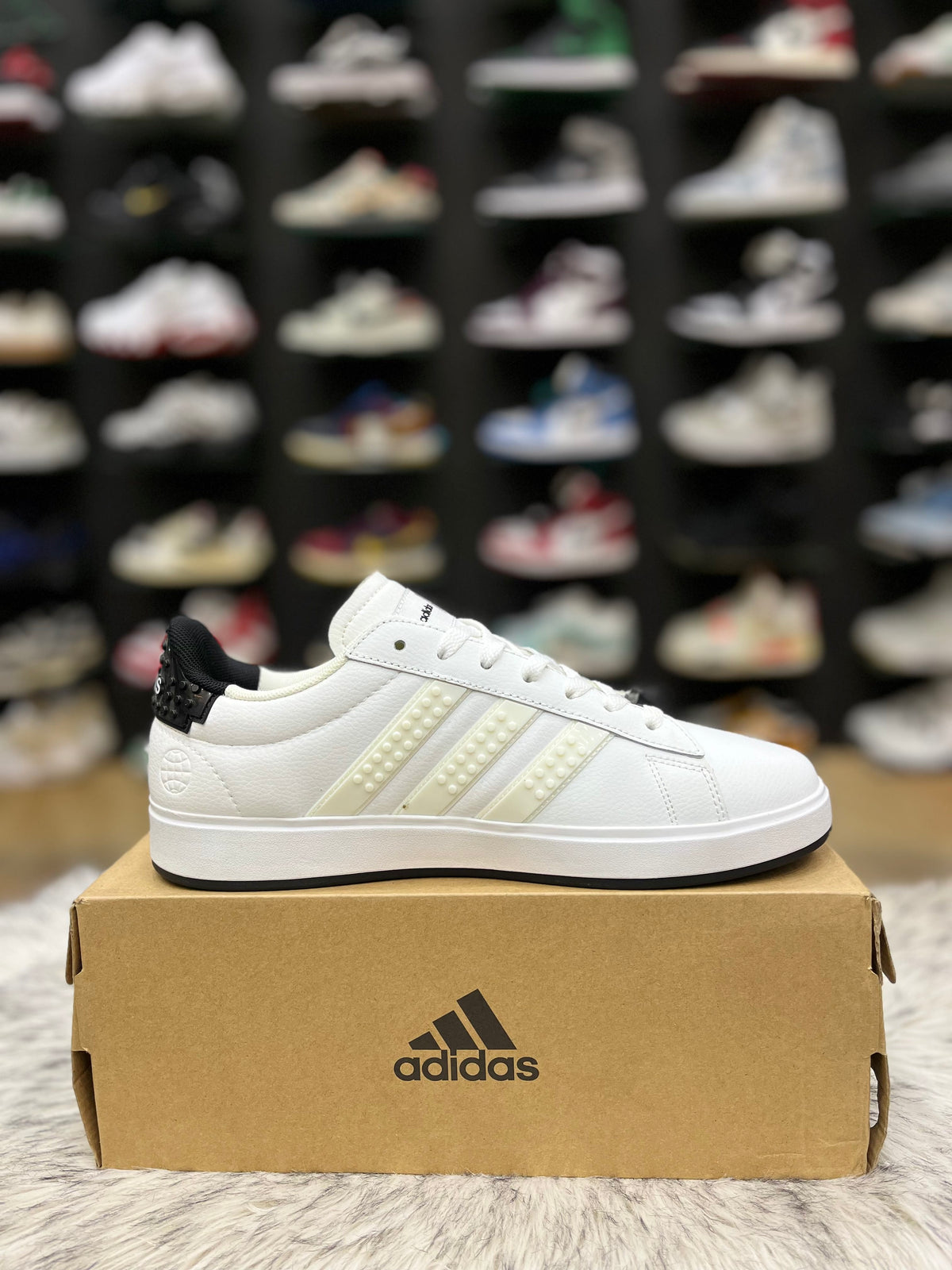 Black Adidas x Lego Grand Court sneakers